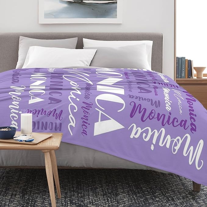 Name Blanket Personalized Blanket for Adult Kids Flannel Customize Throw Blanket Custom (Color 04, 60 x 80 Inches)