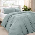 Bare Home Microfiber Duvet Cover Set - Ultra Soft Washed Microfiber - Full Size - Linen-Like Look - Easy Care - Breathable Fabric - Our Softest Duvet Cover Set (Full, Sea Spray)