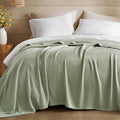 Madison Park King Size Blanket, 70% Rayon Bamboo-Based, 30% Cotton, Breathable for Hot Sleepers Menopause, Ultra Soft and Snag-Resistant, Summer Blanket for Bed or Couch, King 108"x90", Sage Green