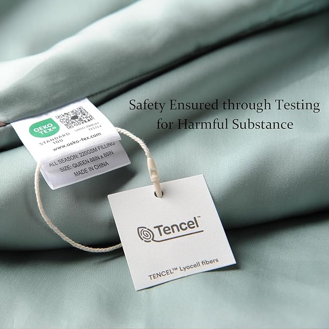 CUDDLE DREAMS Lightweight Silk Filled Comforter for Summer, Detachable Tencel Duvet Cover for Easy Care, Naturally Breathable (Celadon, Twin)