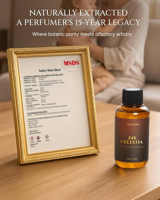AROMADD 24K Celestia Diffuser Oil Inspired by Luxury Hotel Scent 3.38 Fl Oz (100ml), Aroma Diffuser & Hotel Fragrance Diffuser Oil, Essential Oil Diffuser for Aromatherapy, Long-Lasting