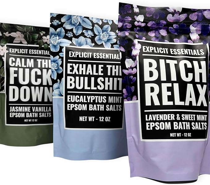 Calming Bath Salt Trio Gift Set Bundle for Women, Spa Gift Idea for Women