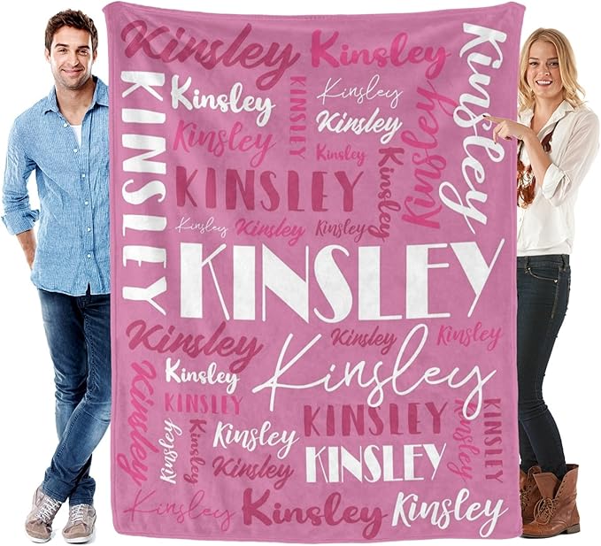 Name Blanket Personalized Blanket for Adult Kids Flannel Customize Throw Blanket Custom (Color 06, 40 x 50 Inches)
