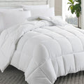 Cosybay Down Alternative Comforter (White, King) - All Season Soft Quilted King Size Bed Comforter - Duvet Insert with Corner Tabs - Winter Summer Warm Fluffy, 102x90 inches