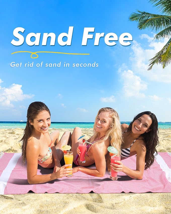 Genovega Oversized Cotton Turkish Beach Towels 74"x38" Thin Quick Dry Sand Free Pool Swim Bathing Towel Extra Large Blanket Adult Travel Essentials Accessories Must Haves Summer Vacation Purple Dot