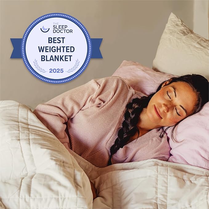 Baloo Weighted Blanket for Adults 12 lb Throw (Dusk, 42"x72") | Cool & 100% Cotton | Machine Washable & Dryer Safe | Glass Microbead Fill