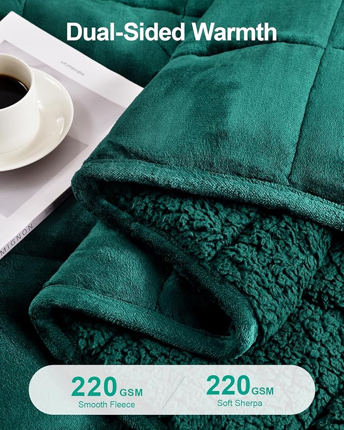 Super Fuzzy Soft Sherpa Fleece Weighted Blanket, 20 lbs Dual Sided Fluffy Heavy Weighted Blankets for Adults - No Bunching with Double Layers of Soft Inner Lining (60"x 80", 20 Pounds)