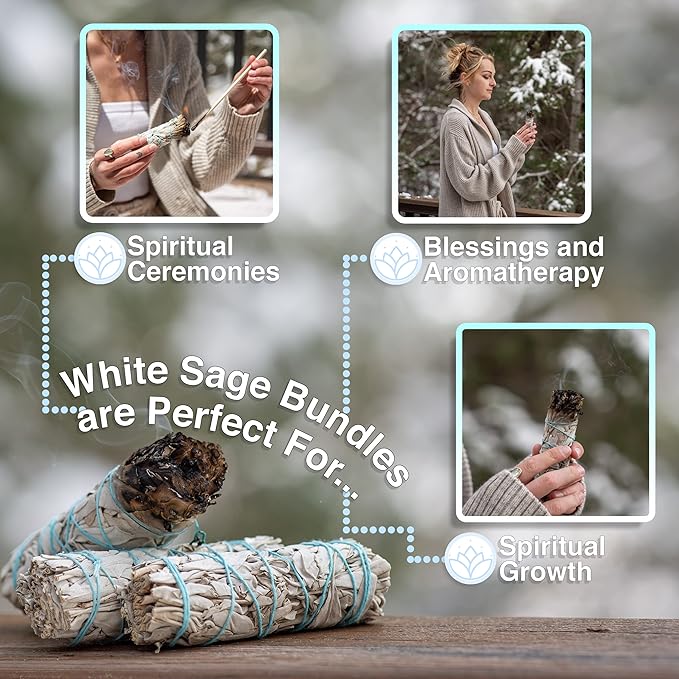 White Sage Smudge Sticks 4" Inch ~ 12 Smudging Wands | Smudge Kit White Sage Incense Sticks for Home Cleansing