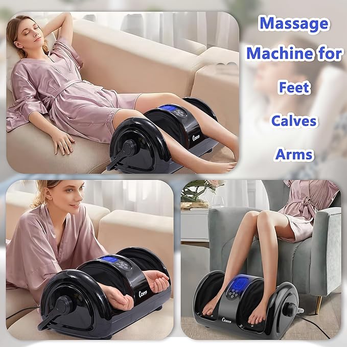 Shiatsu Foot Massager with Heat,Foot Massager for Plantar Fasciitis,Pain Relief and Heat Therapy,Massage Foot/Calf with Deep Kneading,Christmas Gift for Women and Men(Black)