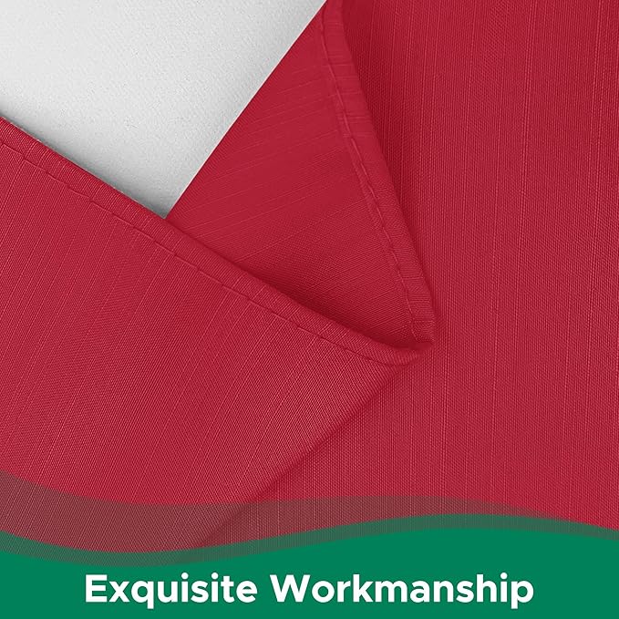 Biscaynebay Wrap Around Bed Skirts for King & Cal King Beds 18" Drop, Red Adjustable Elastic Dust Ruffles Easy Fit Wrinkle Resistant Silky Luxurious Fabric Machine Washable
