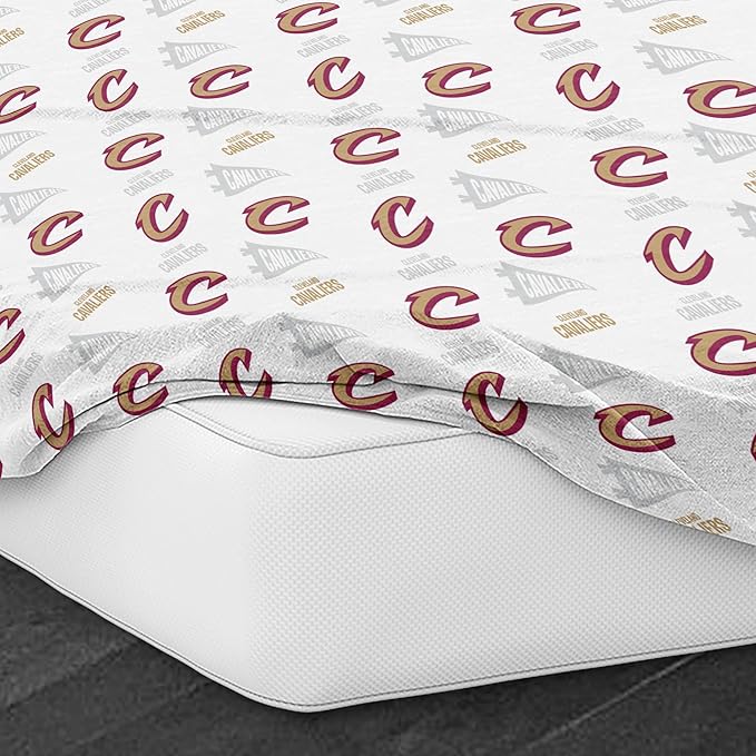 Northwest Officially Licensed Cleveland Cavaliers NBA Queen Size Sheet Set – Soft Team Logo Bedding for Dorms, Bedrooms, Fan Caves & Game Day Style