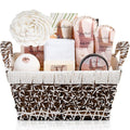 Spa Baskets For Women - Luxury Bath Set With Coconut & Vanilla - Spa Kit Includes Wash, Bubble Bath, Lotion, Bath Salts, Body Scrub, Hand Cream, Shower Puff, Bathbombs, Soap and Towel