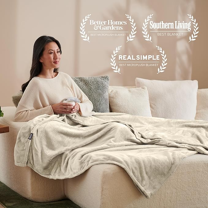 Bare Home Fleece Blanket - King Size - Ultra-Soft Lightweight for Bed, Sofa, and Couch - Luxury Microplush - Cozy Warm Blanket (King, Oyster)