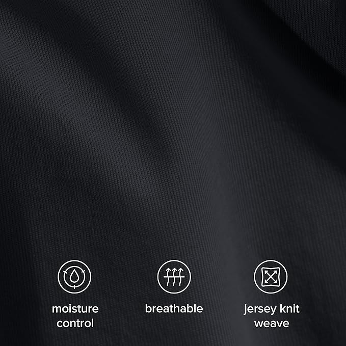 Bare Home 100% Organic Cotton Jersey Duvet Cover Set - Twin/Twin XL Size - Ultra Soft - 100% Cotton - 2pcs - Corner Ties - Button Closure - Bedding Duvet Cover & Pillow Shams (Black)