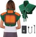 Vofuoti Heating Pad for Neck and Shoulders, Portable Cordless Heating Pad with Massager and Battery, Weighted Electric Heated Neck Shoulder Wrap, 16'' x 22'', 2.2lbs