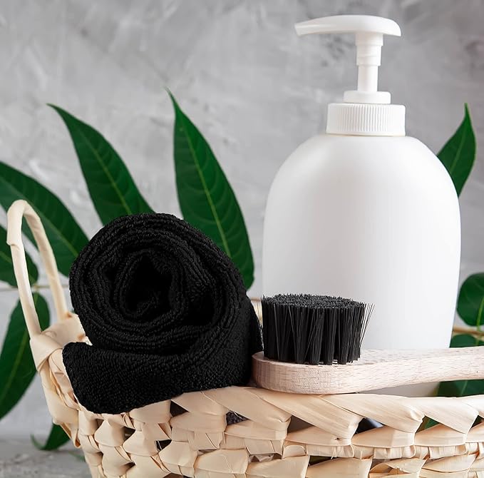 Barber Towels Black Salon Towels For Hair Stylist - Pack of 24, Not Bleach Proof, 16 by 27 Inches, Cosmetology Towel, Absorbent Cotton Hair Towel for Women, Men, Beauty, Spa and Home Hair Care
