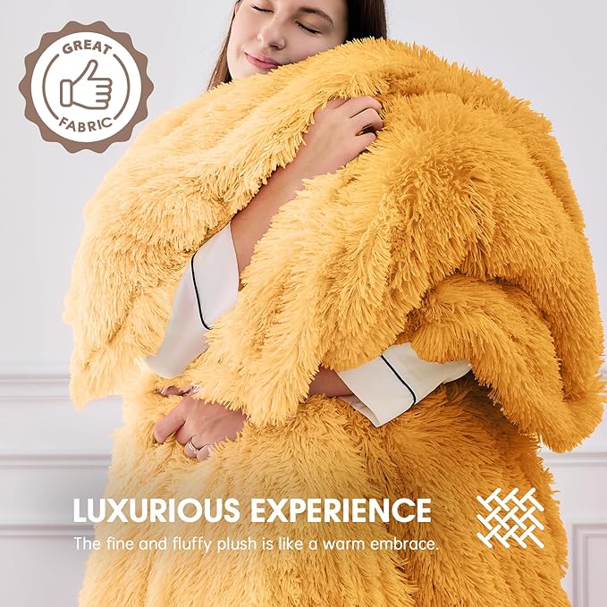 Heated Electric Blanket Queen–Faux Fur with Soft Thick SherpaWarm Winter Birthday Gifts for Women Grandma,Dual Control,10 Heat Settings,5 Time Settings, 84x90, Beige