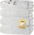 SEMAXE 4-Pack Luxury Bath Towels for Bathroom, 100% Cotton, Soft, Absorbent, and Quick-Drying, 55"x27", White, Perfect for Hotels, Gyms, and Spas