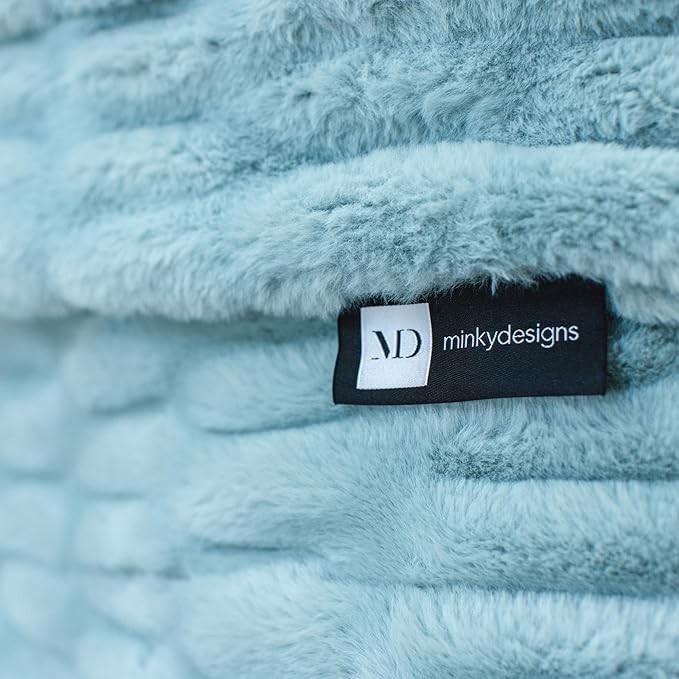 Minky Designs Glacier Glide Minky Blanket – Ultra Soft Faux Fur Throw Blanket for Couch, Bed & Home – Fluffy, Warm & Luxurious – Chic Collection (Medium, 50x60)