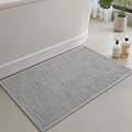 AMOAMI Bath Mat Non Slip Super Absorbent Quick Dry Bath Mats for Bathroom Floor Rubber Backing Washable Bathroom Rugs Modern Woven Jacquard Mat, Beside Tub Bath Rugs, 24" x 36", LightGrey
