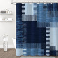Navy Blue Fabric Shower Curtain,Modern Abstract Geometric Shower Curtain for Bathroom,72" W X 72" L