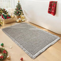 Waffle Bath Mat - Boho Bathroom Rugs Non Slip Washable, Super Absorbent & Quick Dry, Soft Bath Mat Farmhouse Bathroom Decor, 20'' x 32'', Light Grey