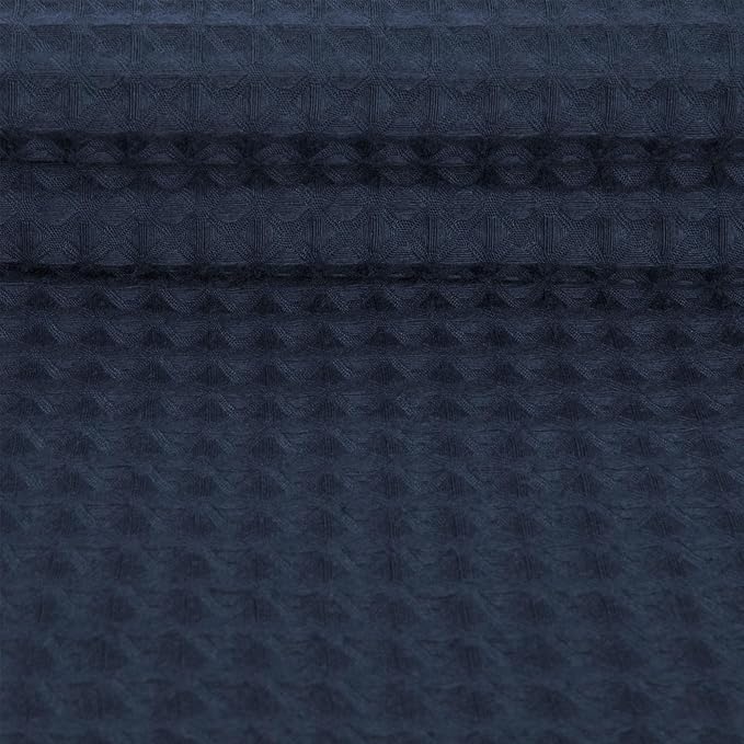 River Dream Stall Waffle Weave Shower Curtain with Snap-in Liner,Cotton Blend Fabric Heavy Duty,No Hooks Needed Shower Curtain for Bathroom,Hotel Quality Shower Curtain Set,Navy Blue,54x80 inches