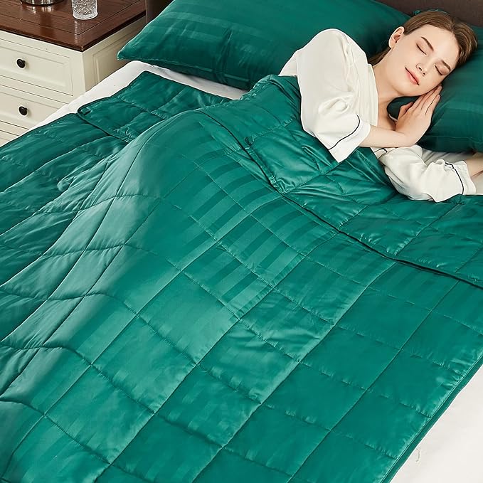 Weighted Blanket Queen Size (60"x80" 17lbs),Ultra Soft and Cozy Cooling Weighted Blanket Queen Size for Adult,Heavy Blanket with Machine Washable Soft Blanket, Green