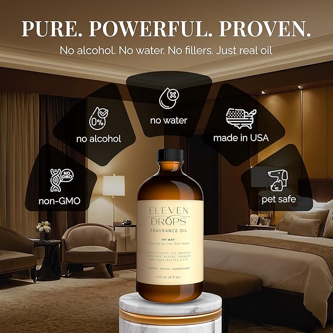 My Way Diffuser Oil - Premium Fragrance Oil Inspired by The One Hotel - Invigorating My Way Scent for Cold Air Diffusers, Home, Office, DIY Candles, Mixing, Lasting, Pet Friendly - 4oz