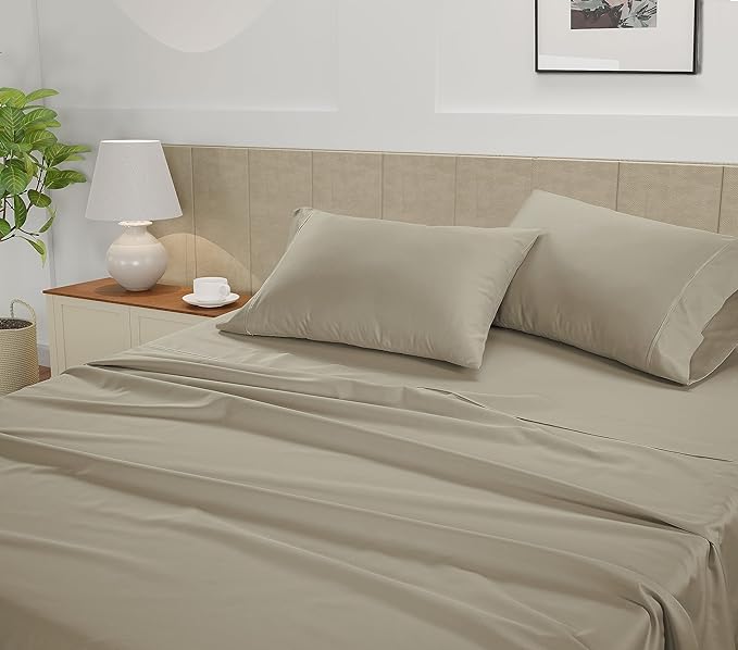 LANE LINEN Twin XL Sheet Set – 450 Thread Count Cotton Sheets, Naturally Cooling & Fade-Resistant, 15” Deep Pocket Fits Mattress, Premium XL Twin Sheets, Linen