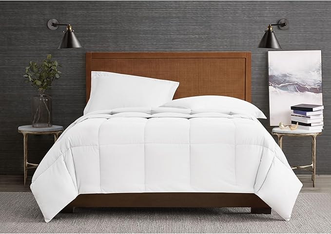 London Fog Garment Washed Solid Comforter Set White Microfiber 2-Piece Twin XL Comforter Set, Solid Themed, Adult and Teen, Oeko-TEX Certified
