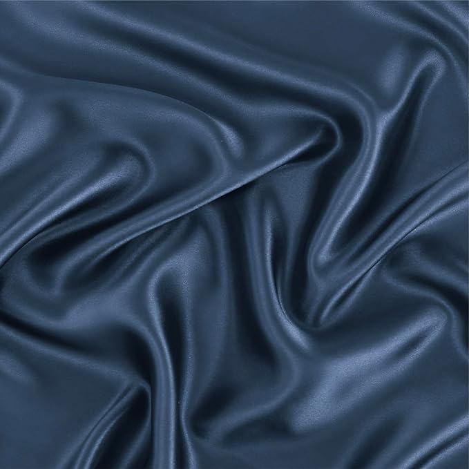Bedsure Satin Pillowcase with Zipper, Similar to Silk Pillow Cases 2 Pack, Satin King Size Pillow Cases, Silky & Soft Pillow Covers for Hair and Skin, Gifts for Women Men, Blue, 20x36 Inches
