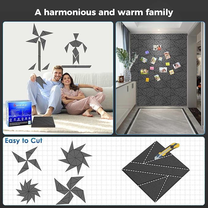 【10 Pack】 Acoustic Panels Self-Adhesive (0.4" Thick | 0.8lb/ft³ Medium Density) - 12x12 Soundproof Foam Tiles for Home Office/Wall Sound Absorption, Noise Reduction Panels Studio Use - White