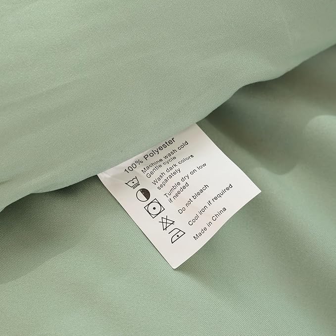 ROSGONIA Queen Comforter Set Sage Green, 3pcs Bedding Sets Queen (1 Boho Sage Comforter& 2 Pillowcases), All Season Lightweight Blanket Quilt