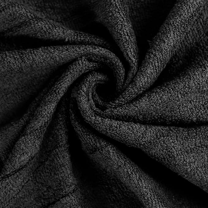 TOALLA_ Bath Towels_30x60_Pk 6_Black Bath Towels (6-Pack, 30W X 60 L Inches) Black Color- Cotton Towel for Gym, Bath, Spa, Shaving, Shampoo, for Daily use, Large