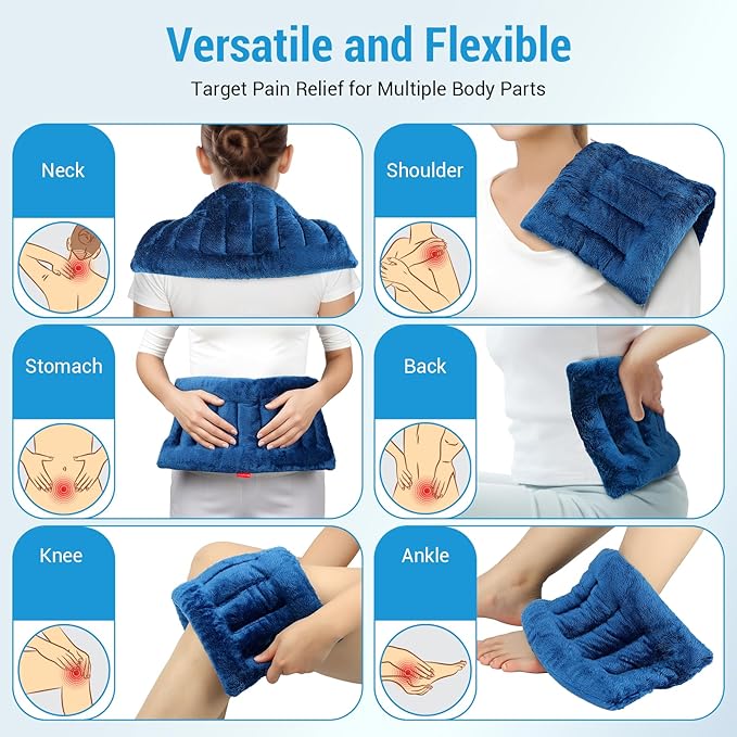 Comfytemp Microwave Heating Pad for Pain Relief, HSA Store, FSA Approved, 8"x16" 2.18LB Hot Pack Moist Heat Physical Therapy for Neck Shoulder, Cramps, Christmas Birthday Gifts for Women Men Seniors