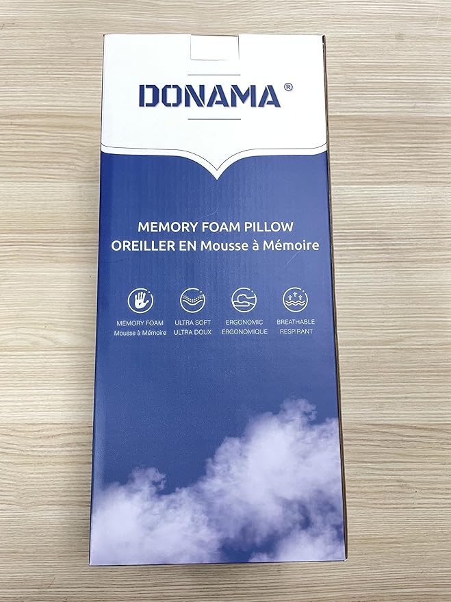 DONAMA Cervical Pillow for Neck Pain Relief,Contour Memory Foam Pillow,Ergonomic Orthopedic Neck Support Pillow for Side,Back and Stomach Sleepers with Breathable Pillowcase-Blue