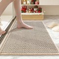 Bathroom Rugs Non Slip Washable, Super Absorbent Thin Bath Mat for Small Quick Dry Low Pile Bathroom Rug, (Khaki, 36″x24″)