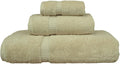 Luxury Hotel & Spa Quality Collection, Quick Dry 100% Turkish Cotton, 750+ GSM, Eco Friendly Towel Set, Bathroom and Kitchen Dobby Border Towels, Bath Towel, Hand Towel, Washcloths (3 Piece, Beige)