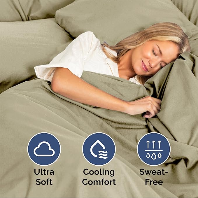 Queen Size 4 Piece Sheet Set - Extra Soft, Breathable & Cooling Sheets - Hotel Luxury Durable Bed Sheets for Women & Men - Deep Pockets, Easy-Fit & Wrinkle-Free Sheets - Taupe Oeko-Tex Bed Sheet Set