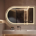 Niccy Arched LED Bathroom Mirror, 48x30 Arch Wall Mounted Frameless Bathroom Mirror for Vanity, Smart Lighted Frontlit Mirrors with Memory Function for Bathroom Bedroom Beauty Hair Salon