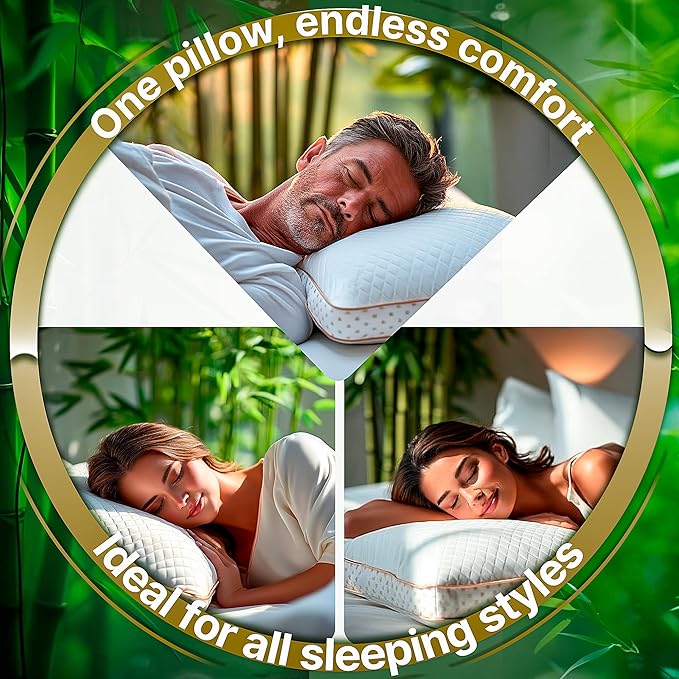 Royal Therapy 2-Pack Queen Memory Foam Pillow, Adjustable Shredded Odor-Free Pillow for Neck & Shoulder Pain Relief, Support for Back, Stomach, Side Sleepers, AirFlowPRO