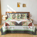 BEDIFANY Queen Size Quilt Set - Lightweight Cotton Filling Bedspread Queen Size (90 x 98 Inch) Coverlet Set - Floral Queen Quilt Bedding Sets for Bed Decorations - All Seasons, 3 Pieces - Green
