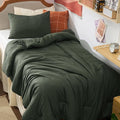 Bedsure Twin/Twin XL Comforter Set, Dark Green Soft Prewashed Bedding for All Seasons, 2 Pieces GentleSoft™ Warm Down Alternative Bed Set, 1 Lightweight Comforter (68"x88") and 1 Pillowcase (20"x26")