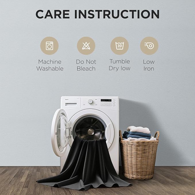 Joydeco Blackout Curtains 108 Inch Length 2 Panels Set, Thermal Insulated Long Curtains& Drapes 2 Burg, Room Darkening Grommet Drapes for Living Room Bedroom Window (W52 x L108 Inch, Black)