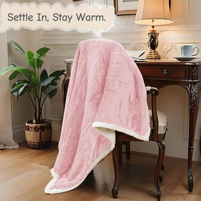 Electric Heated Blanket Twin Size 62"x84", Soft Flannel with Overheat Protection, 6 Adjustable Heat Settings & 10-Hour Auto-Off Timer, Fast Heating for Winter Comfort, Pink