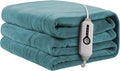 Heated Electric Blanket 72"x84" Full Size, Soft Coral Fleece Fast Heated Blanket with 4 Heating Levels and 10 Hours Auto-Off, Cozy Plush Fabric, Machine Washable - Home, Teal