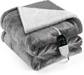Heated Blanket Electric Queen Size 84"X90",Electric Blanket with 6 Heat Settings & 1-10 Hours Time Settings Auto-Off,Machine Washable Heating Blanket for Home and Office (Gray)