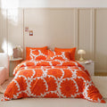 KAREVER Orange Sunflower Comforter Set King Size Orange Sunflower Bedding Set 3 PCs Comforter Set King Size Fluffy Linen Comforter Sets