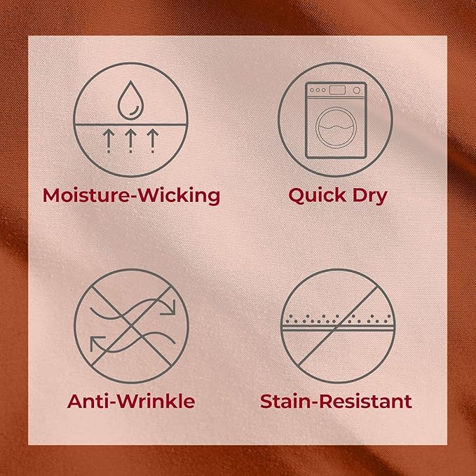 Mellanni Split King Sheets Set - 5 PC Iconic Collection Bedding - Hotel Luxury, Extra Soft, Cooling Bed Sheets - Wrinkle, Fade, Stain Resistant (Split King, Terracotta)